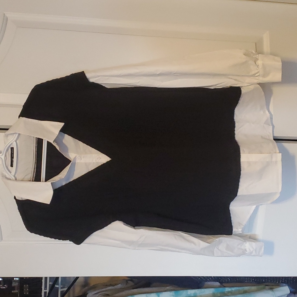 Shein Drop Shoulder Lantern Sleeve 2 in 1 Blouse